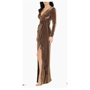 Dress The Population Shania Metallic Gown - Size Small
